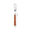 304 Stainless Steel Bamboo Joint Cutlery Set: Wood Handle Knife, Fork & Spoon - Stylish Western Dessert & Fruit Utensils