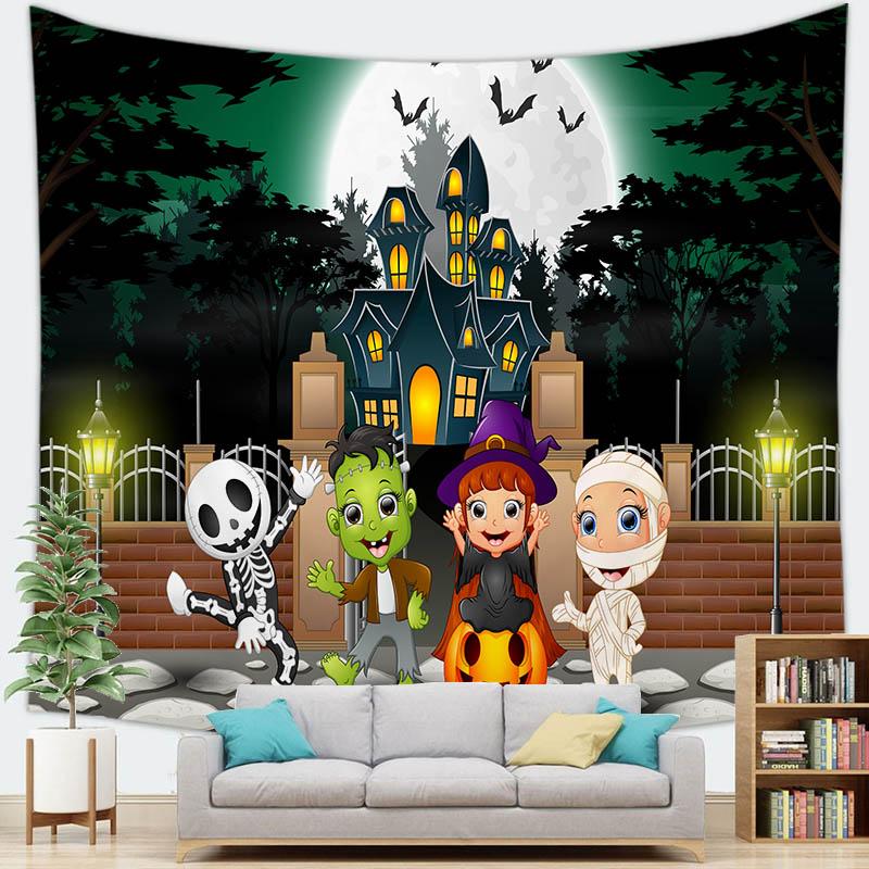 Домашний декор Счастливый Хэллоуин Гобелен Настенный декоративный гобелен с изображением — фото 9