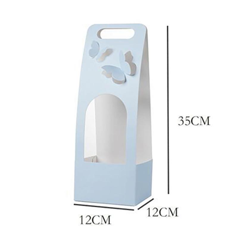 

1Pc Rose Flower Tote Bag Portable Hand Flower Packaging Box Waterproof Transparent Flower Art Paper Box Florist Supplies Package