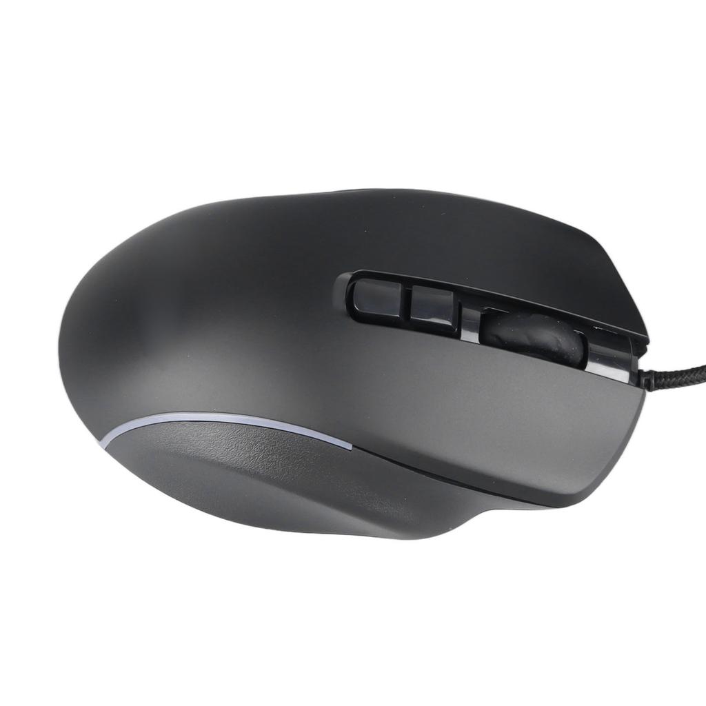 Wired Gaming Mouse 10 Buttons RGB Light Computer Gamer Mouse 6 Adjustable DPI Corded Mouse Black