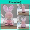Chaoya Easter Fabric Faceless Bunny Couple Dolls Knitted Hat Decoration Figurines