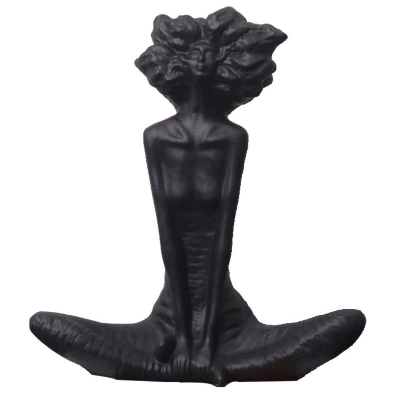 Black and White Minimalist Girl Sculptures for Living Room Decor – Special Offer