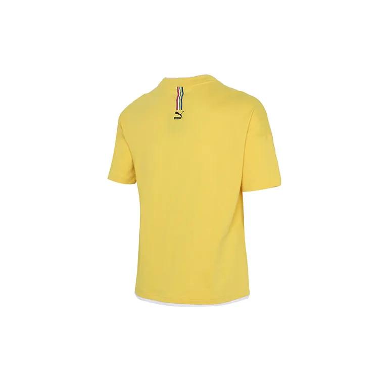 PUMA Drop Shoulder Sleeve T-Shirt Men's Yellow (Unisex) T-Shirts 532257 37