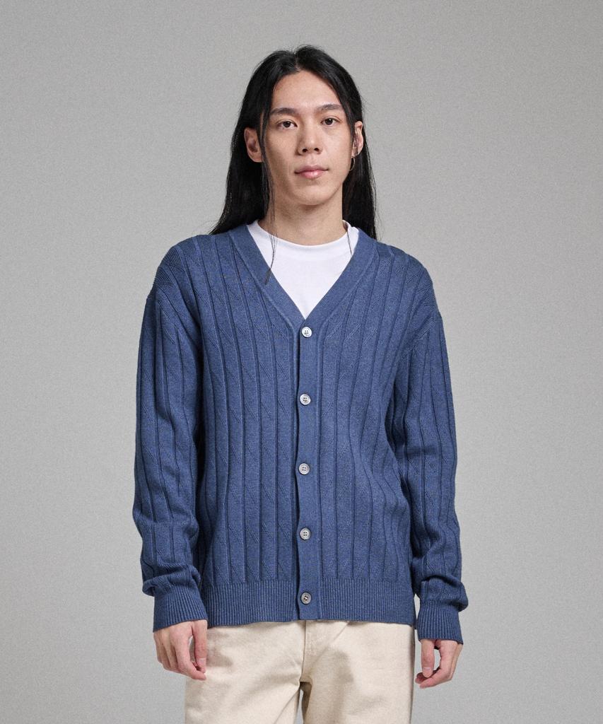 ANALOG MOOD Like Semi Hachi Cardigan Knit (Blue)