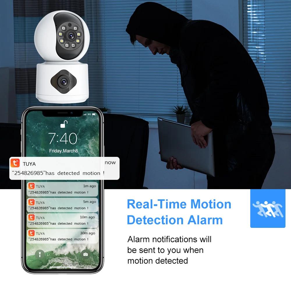 Tuya 8MP 5G Wifi Indoor Lens Baby Monitor Color Night Vision Camera 4k Dual Screen Auto Tracking Video Surveillance