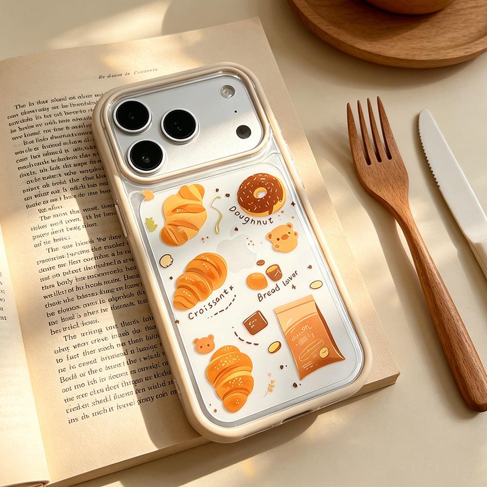 Croissant suitable for anti-drop iPhone17 mobile phone case spring Huawei OPPO contrasting color vivo Apple 16promax