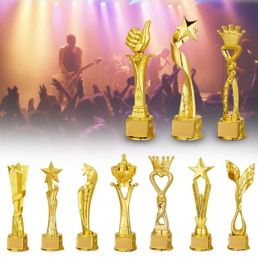 Crown Pentagram Competition Trophy Medal Golden Color Competition Award  Children Award Prize