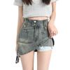 American Retro High Waist Denim Pencil Skirt - Plus Size, Summer A-line, Hip-Hugging, for Women