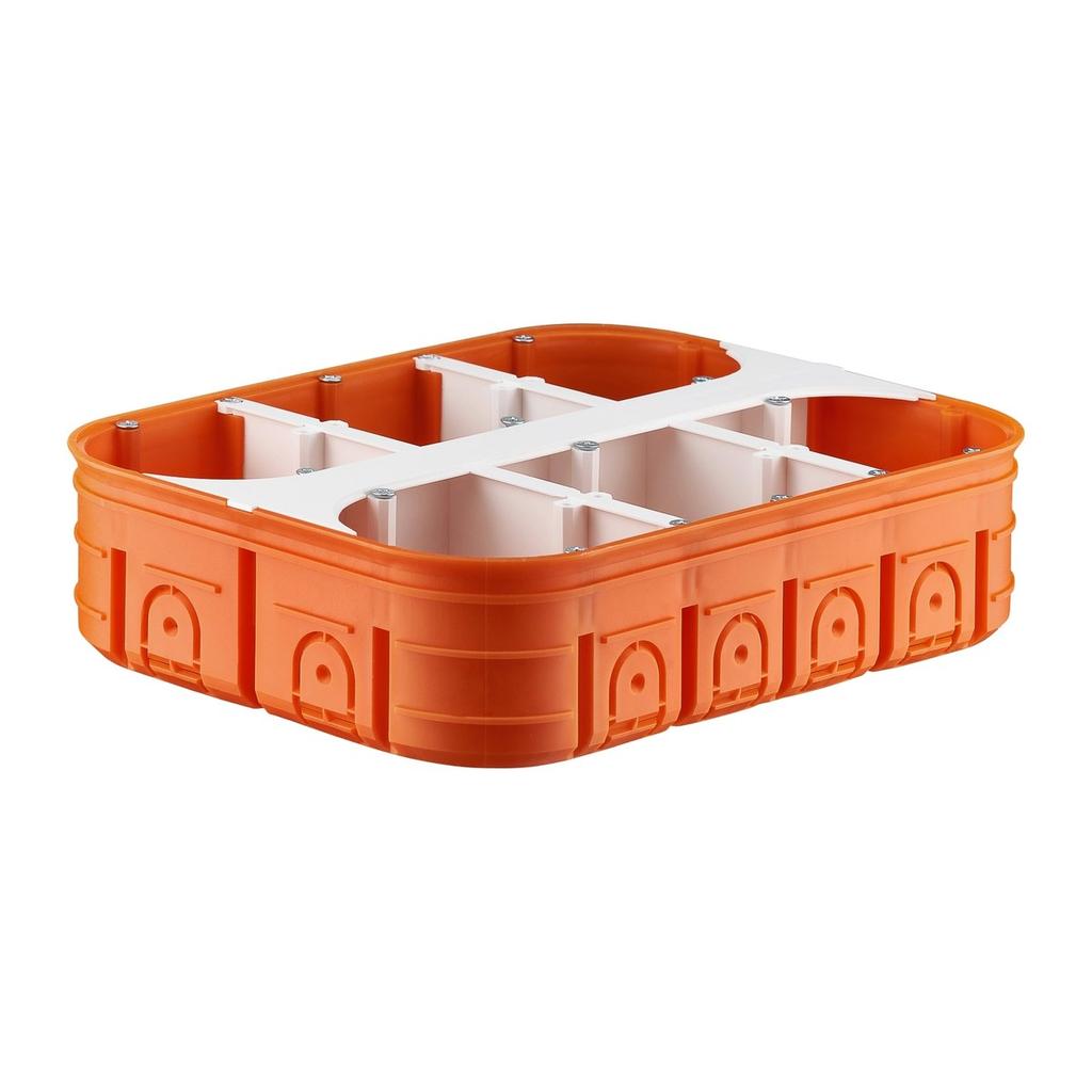 Flush-mounted six-pole box 6x60 , Multiwall, orange M6x60F