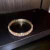 Copper Zircon Geometric Cuff Bracelet With Sparkling Diamonds For Elegant Women