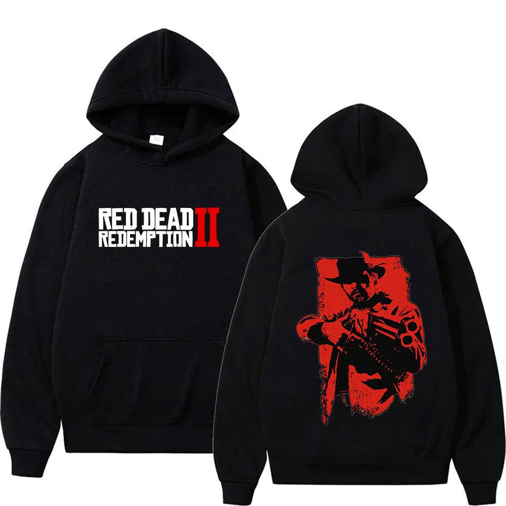 Red Dead Redemption 2 Arthur Morgan Hoodie Herren Damen Retro Gothic Pullover Sweatshirt Lässige Mode Übergroßer Kapuzen-Streetwear
