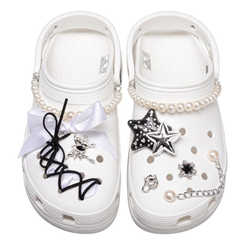 Crocs Classic Platform Clog Starburst EVA for Love Full of Love Fashion One Kick Gift Box Hole Shoes Unisex White