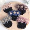 Dual-Use Delicate Flower Hair Net Cloth Cover Net Spring Clips Bun Net Snood Professional Women