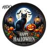 Halloween Holiday Decorations LED Glowing Hanging Decor Acrylic Window Ornament with Light Spooky Durable Signs Sign for Door Wall Haunted