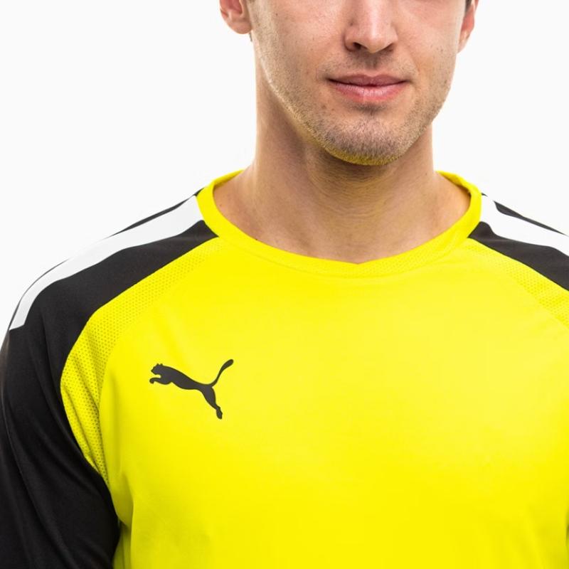Men's PUMA T-Shirts Unisex Yellow Crew Neck Moderate Straight Fit
