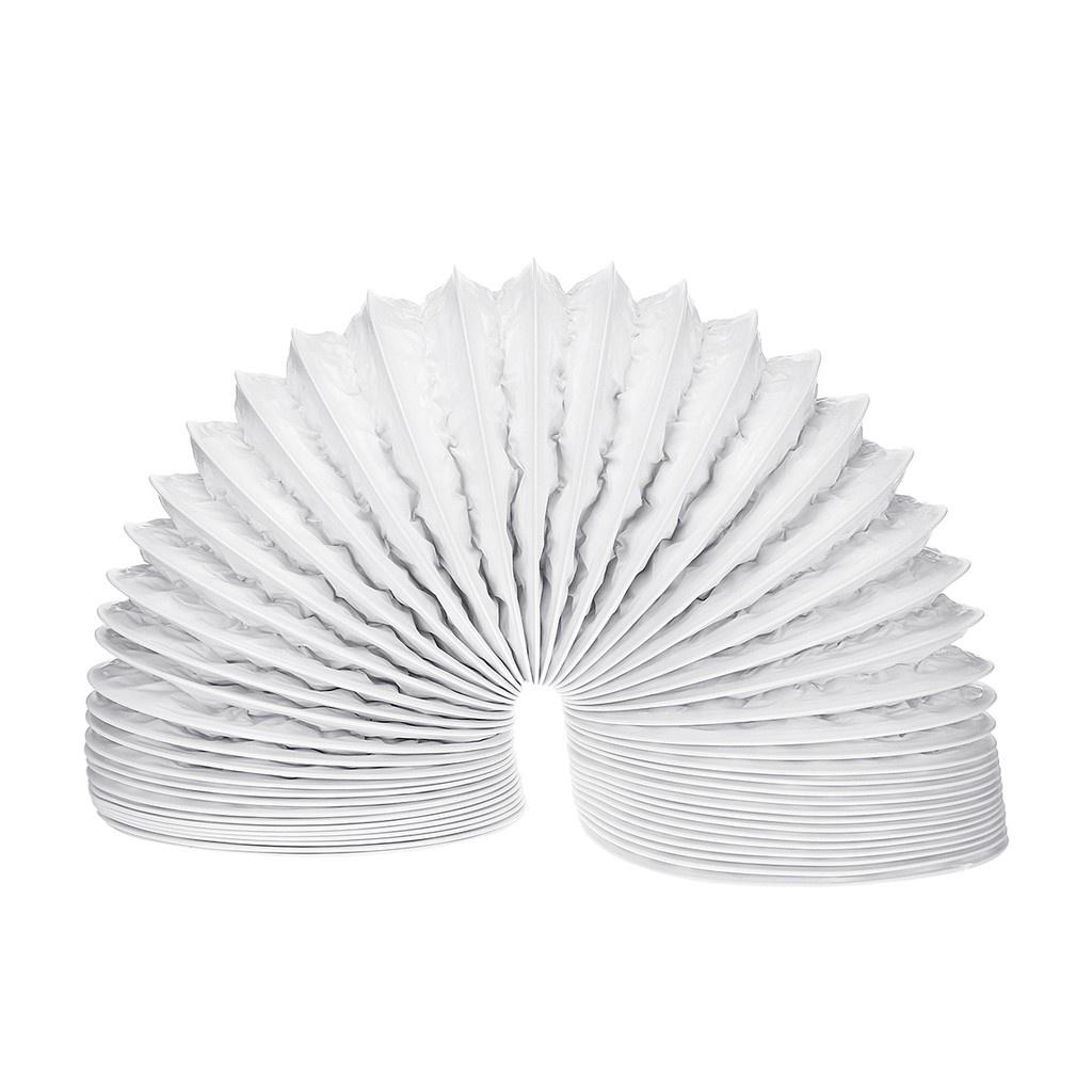 Universal Portable Air Conditioner Exhaust Hose Tube Window Pipe Interface Aluminum Foil 5.9"x71"  White+Silver