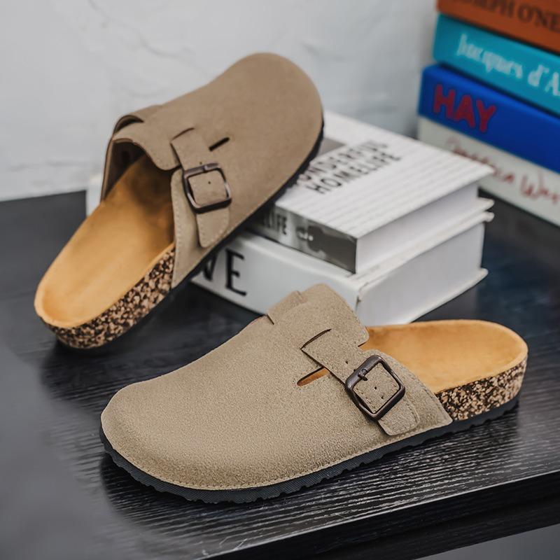 Fashion Summer Fashion Men's Women Suede Slippers Sandals With Arch Support Home Mules Cork Insole Sandals Casual Shoes Chaussures Femme