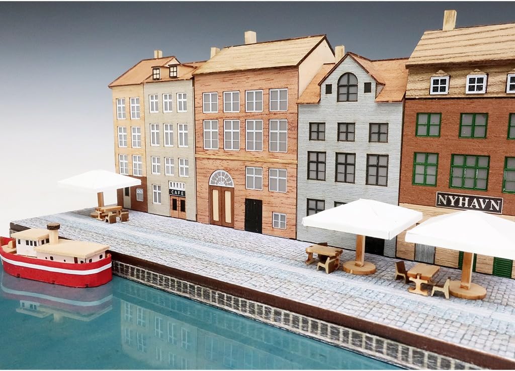 Woody Joe 1/220 European Streets Series: Copenhagen, Denmark, Wooden Model Assembly Kit (Scenery)