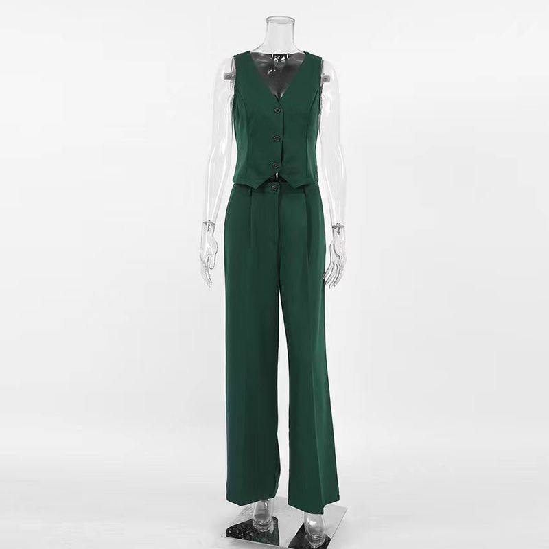 Fashion Wind Fashion New Arrival V-neck Sleeveless Vest Pants Two-piece Set V-Neck Vest and Pants Set