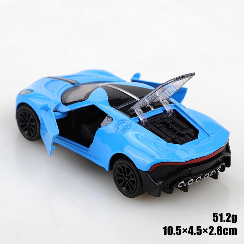 1 erworben:43 Legierung Auto Bugatti La Voiture Noire Renn-Rückziehauto Kinderspielzeug mit drei zu öffnenden Türen