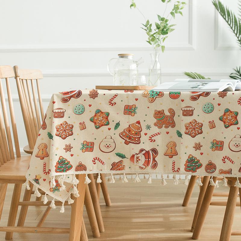 0.5m/1m/5m Cartoon Christmas Printed Fabric for Tablecloths, Curtains,Christmas Decorative Cloth, Handmade DIY Sewing Fabrics