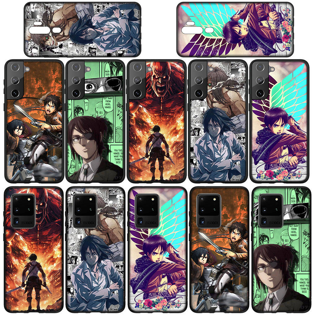 For Samsung Galaxy S25 S24 S23 S22 Ultra FE Plus A37 A57 A56 A55 A06 A16 A15 A36 A26 A35 A05 A25 A54 A34 Case Comics Attack On Titan Eren Jaeger Levi