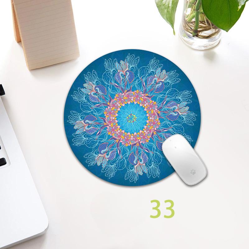 Vintage Bohemian Round Mouse Pad Computer 3D Game Anti Slip Mousepad Mat