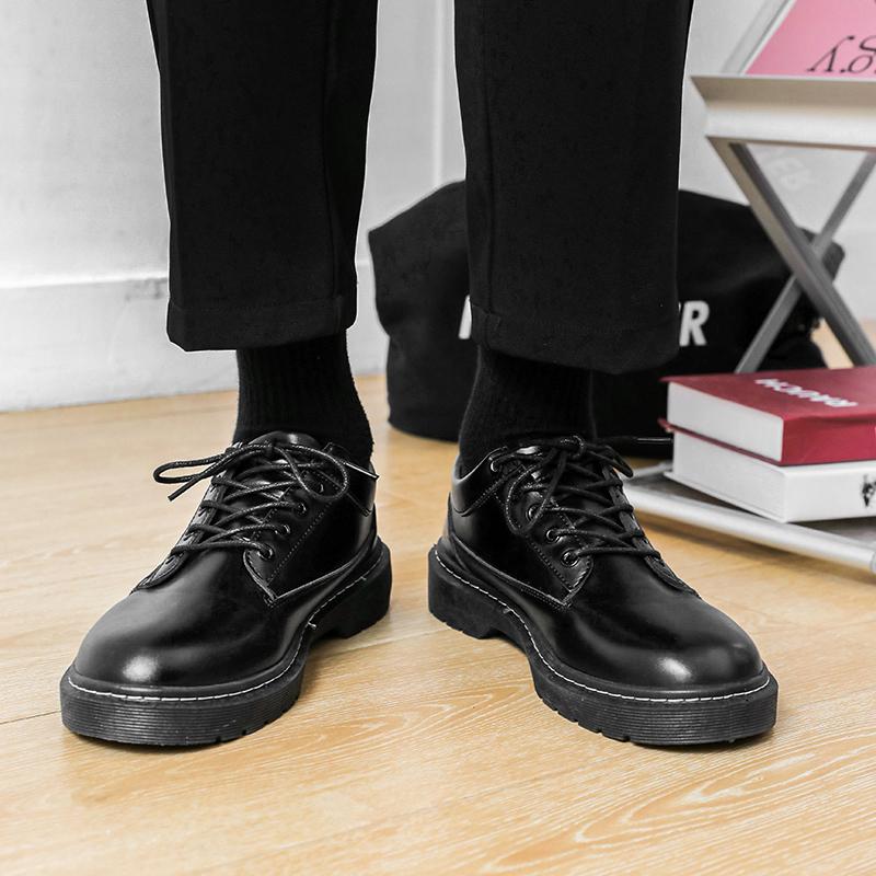 Модная мужская обувь из черной кожи — фото 4