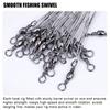 5/10pcs 15/20/25cm Anti-bite Steel Wire Leader Leashes For Fishing 50LB With Swivel Fishing Lure Accessories Pike Bass