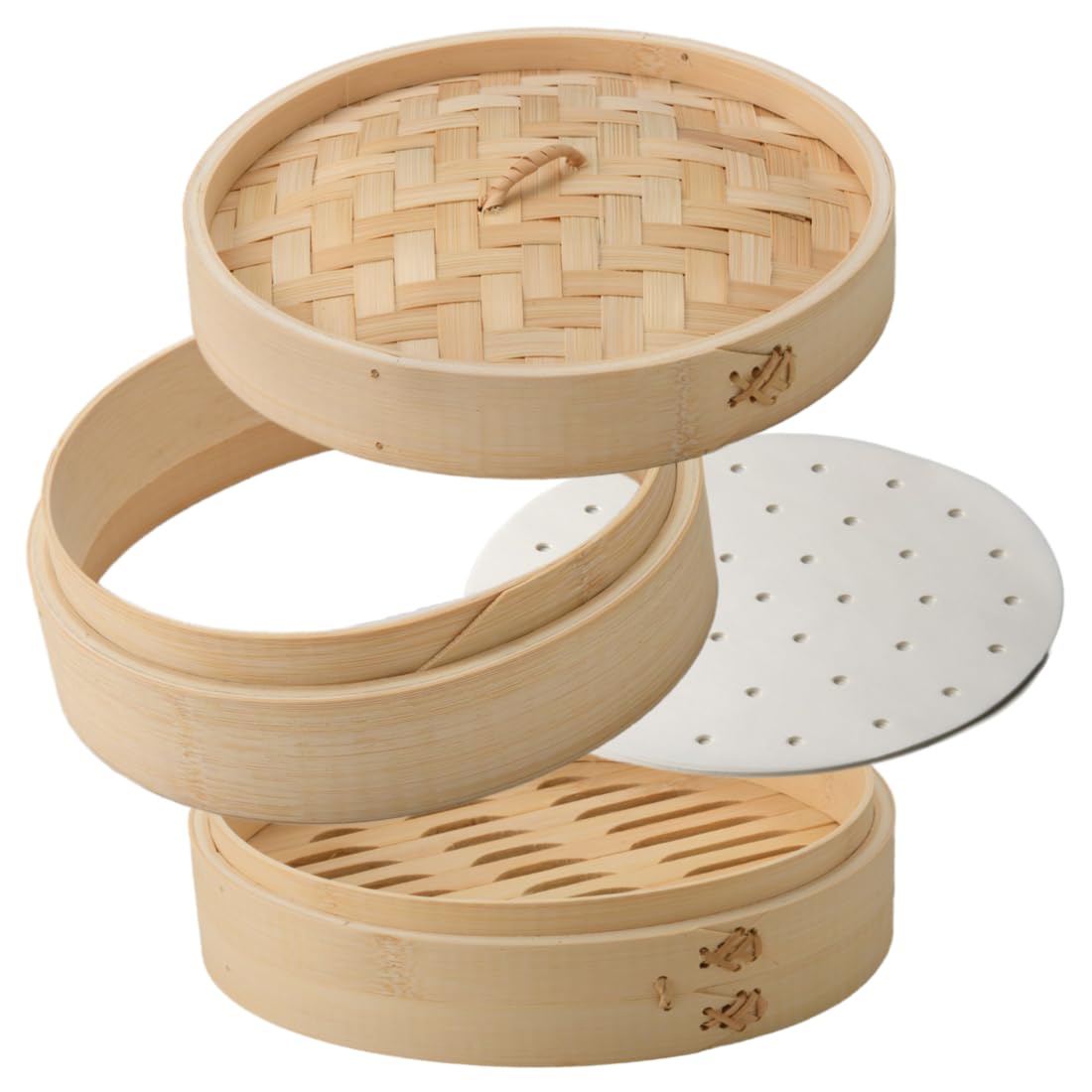 

Пароварка из бамбука Heist с основанием, 18 см, 1 ярус, включает 20 специальных листов, для коммерческого использования, пароварка, FH85018D-11