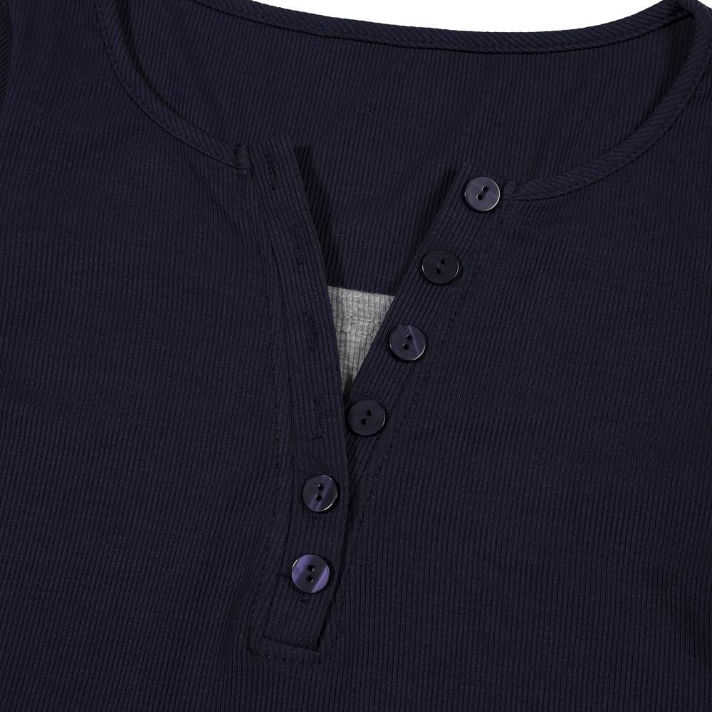 MOAA Layered Henley Tee (Navy)