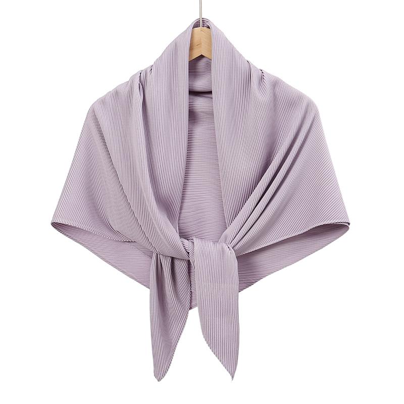 Maldives  Muslim Pleated Square Scarf Matt Silk Plain Hijab Women Crinkle Satin Headscarf Premium Soft Wrinkle Scarves