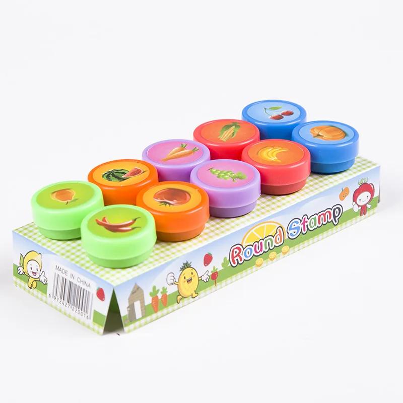 Non-Toxic 10Pcs Diy Toys Seal Animal Dinosaurs Stamps Toys Kids Birthday Cartoon Stamps Treat Children Party Favors School Award Children