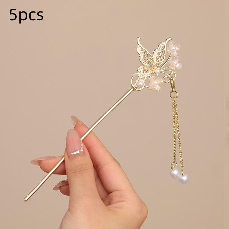 5 STK Chinesischer Stil Quaste Haarspange Für Frauen Haarstab Nadeln Blume Handgefertigt Haarnadeln Charme Schmuck Zubehör Haarschmuck