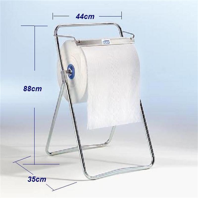 Movable Floor-Standing Industrial Roll Paper Holder - Stainless Steel Galvanized 50-90-5 cm