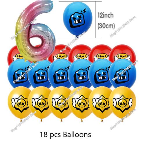 Anime Game Theme Party Supplies Flag Pull Banner Cake Topper Balloon Set Kid Girl Boy Happy Birthday Party Baby Shower Decor