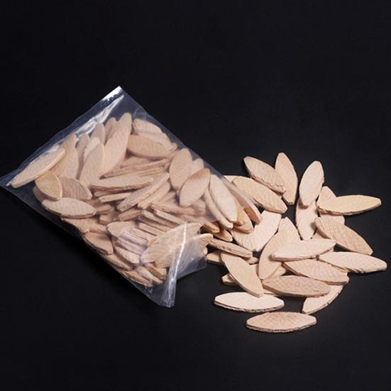 100Pcs Wood Biscuits Solid Wood Wide Applications Multiple DIY Sturdy Durable Wood Jointing Biscuits