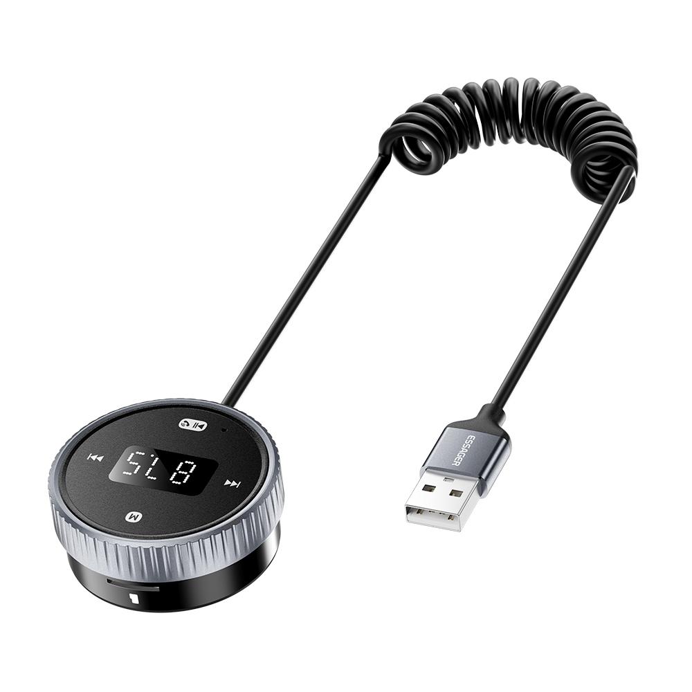 

ESSAGER EBTFM-HS0G-P Bluetooth-compatible FM Transmitter Adapter 5.3 Version Hands-Free Calling