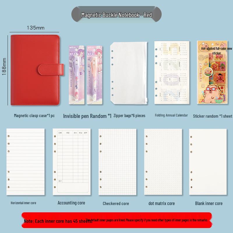 2025 A6 Password Lock Diary with Foldable Pages - Student Check-in & Storage Memo Book