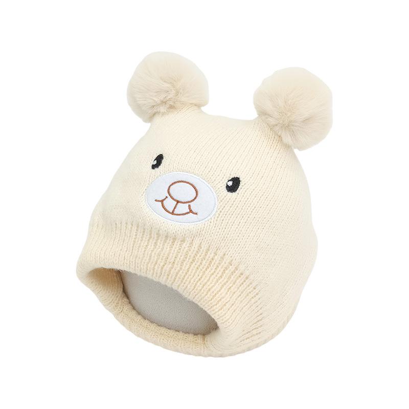 New Bear Kids' Knitted Winter Hat with Ear Protection & Scarf