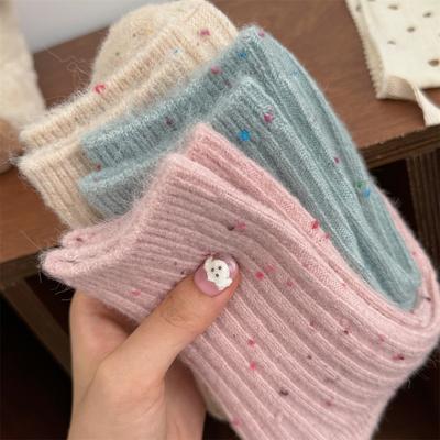 Thickened Cashmere Midcalf Socks for Women's Winter Warmth, Soft and Glutinous Wool Pile Socks