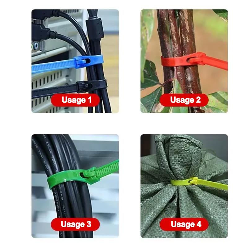 100PCS Nylon Cable Ties Adjustable Self-locking Cord Ties Straps Fastening Loop Reusable Plastic Wire Ties For Home Office NEW
