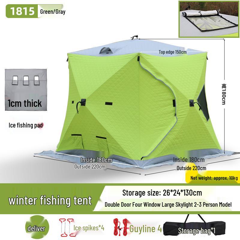 Winter Fishing Tent: Thickened, Cold-Proof, Windproof, Cotton Insulated for Outdoor Camping.