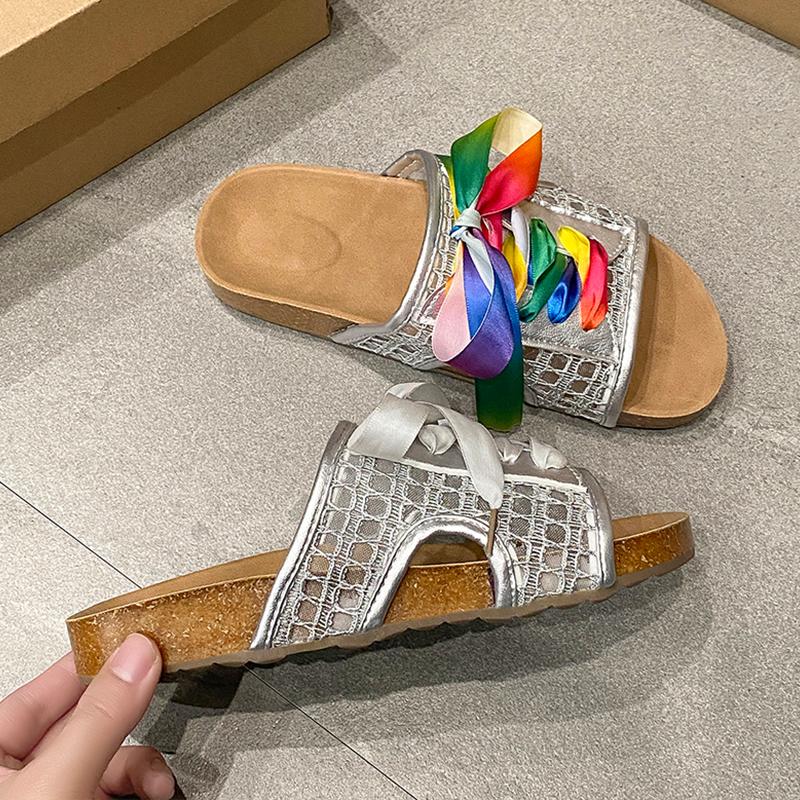 

Fashion Flats Platform Women Sandals Designer Fashion Dress Shoes Summer Walking Cozy Casual Shoes Woman 2025 Trend Brand Femme Zapatos 43 серебряный