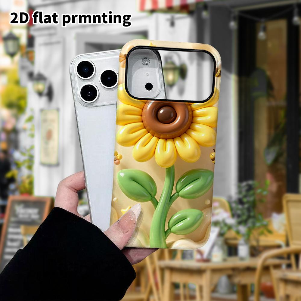 Phone Case: 2D Flat Design Suitable for iPhone 18 17 16 15 14 13 Pro Protective Case, Sunflower, Christmas and Halloween, Perfect Holiday Gift