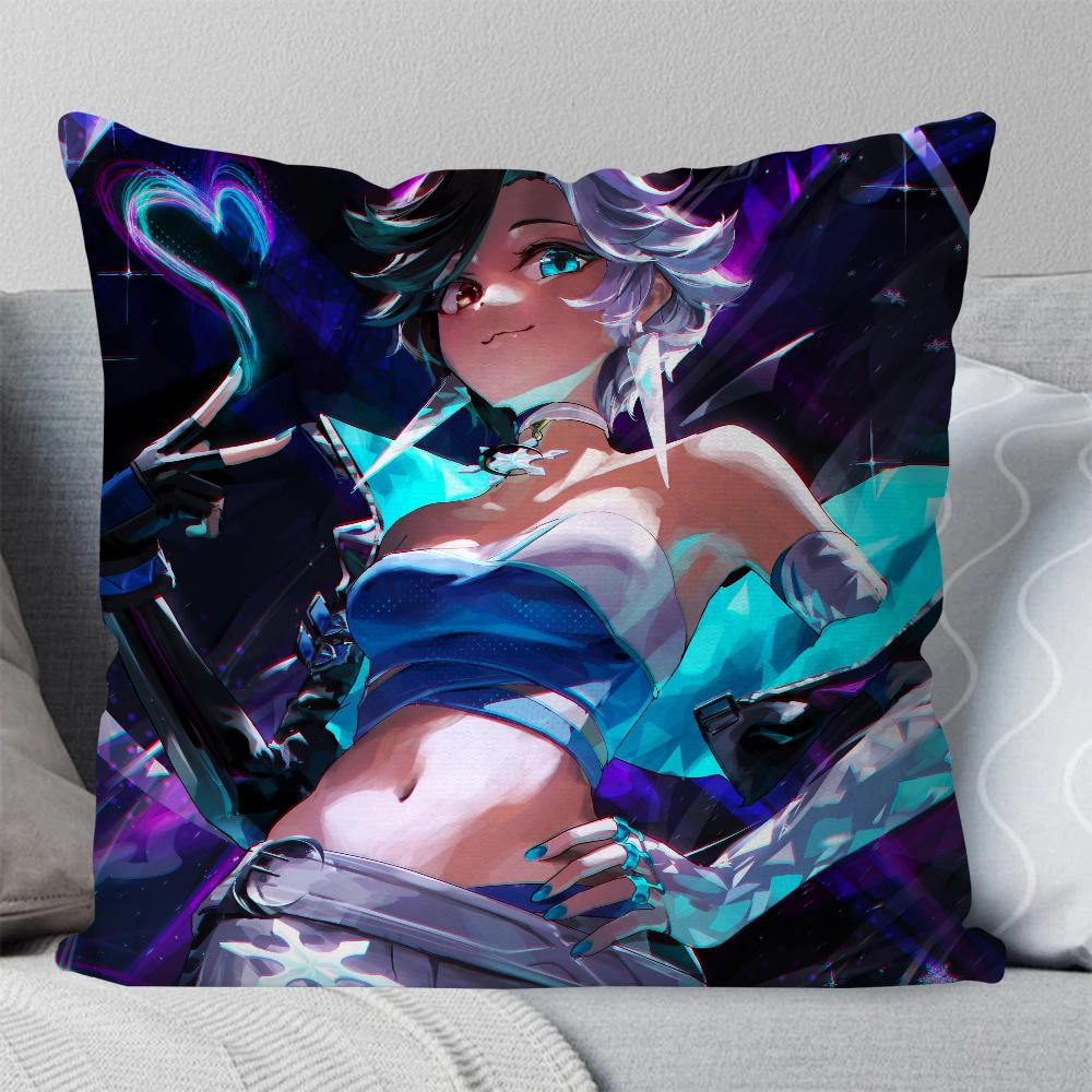 Luna S-Snow Game M-Marvel Rivals Pillow Case Square Pillow Bedroom Sofa Leisure Comfort CushionLiving Room Home Decoration 40X40