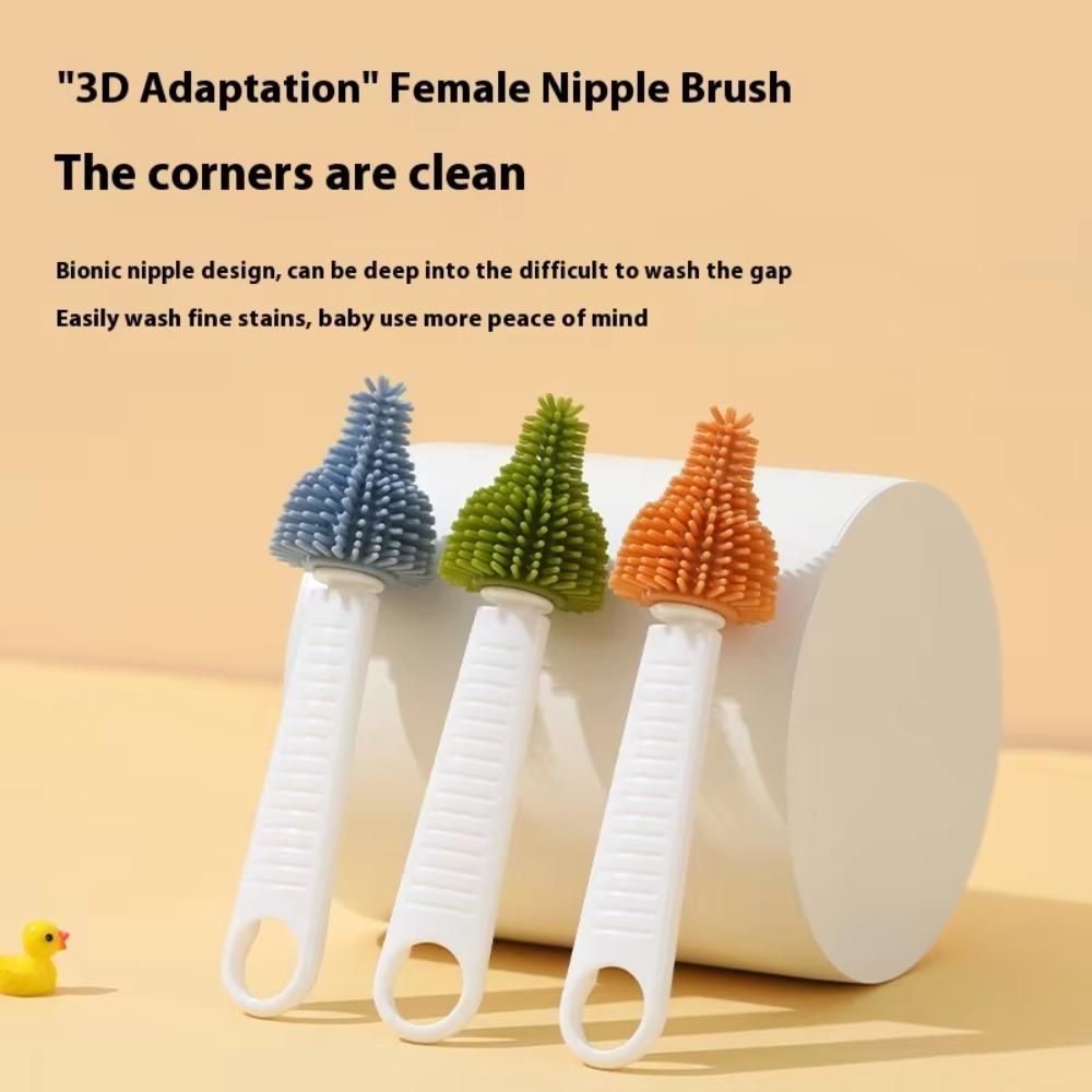 2PCS/SET Silicone Baby Bottle Cleaner Set Multi-functional Nipple Brush Baby Bottle Brush Cups