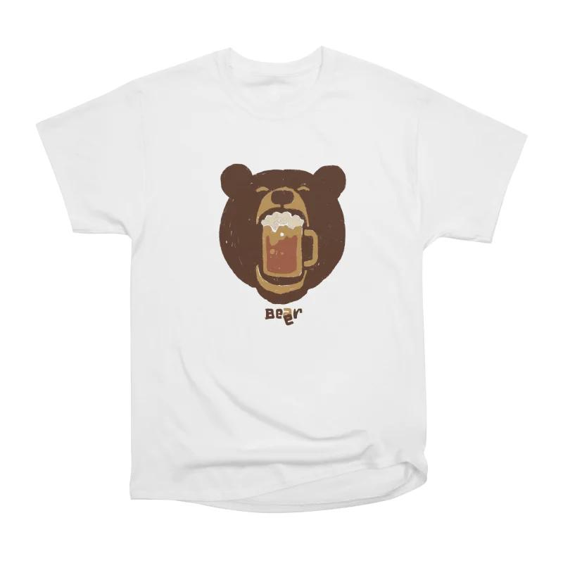 Men Casual Shirts Short Sleeves BEEAR White Tees Oversized T-shirts S белый