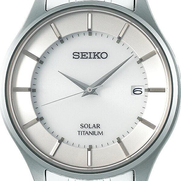 Seiko Selection Pair Solar SBPX101 Mens Watch Titanium Date Calendar White Made Japan