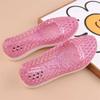 Super Soft Crystal Sandals Women's Fashion Outer Wear Hollow Hole Shoes Flat Bottom Non-slip Plastic Thick Sole Mother Grandma Sandals